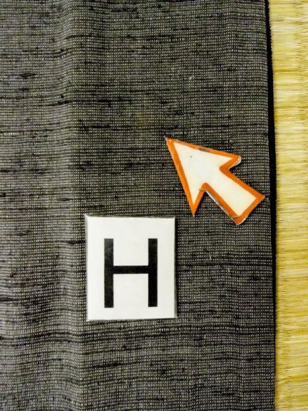 Photo21: N0718A Vintage Japanese   Gray Men's Kimono / Silk. Stripes   (Grade C) (21)