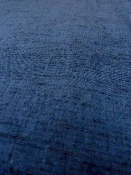 Photo8: N0718B Vintage Japanese  Dark Blue Men's Kimono / Silk. Stripes   (Grade B) (8)