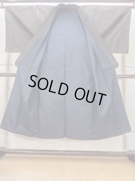 Photo2: N0718C Vintage Japanese   Brown Men's Kimono / Silk. Stripes   (Grade B) (2)