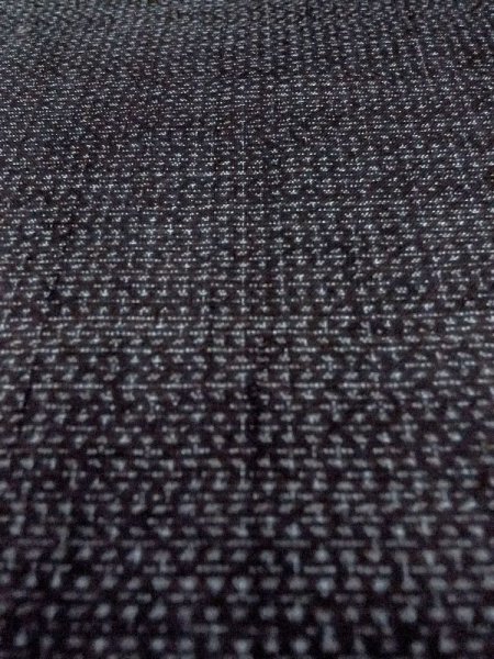 Photo9: N0718F Vintage Japanese   Black Men's Kimono / Silk. Cross   (Grade B) (9)