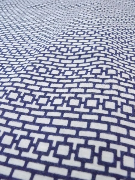 Photo8: N0731B Vintage Japanese kimono   Indigo Blue Men's Yukata for Men / Cotton. Quadrangle,   (Grade C) (8)