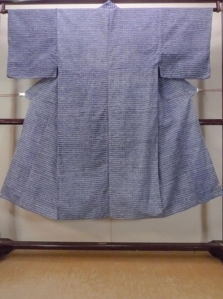 Photo1: N0731C Vintage Japanese kimono   Gray Men's Yukata for Men / Cotton. Lozenges,   (Grade C) (1)