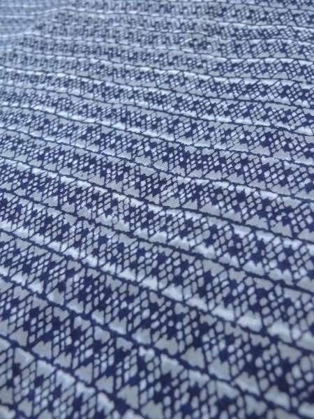 Photo8: N0731C Vintage Japanese kimono   Gray Men's Yukata for Men / Cotton. Lozenges,   (Grade C) (8)