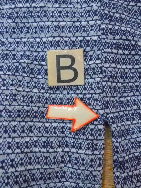 Photo15: N0731C Vintage Japanese kimono   Gray Men's Yukata for Men / Cotton. Lozenges,   (Grade C) (15)