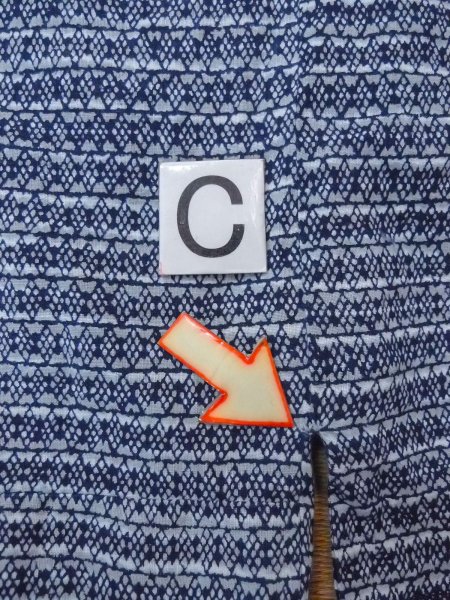 Photo16: N0731C Vintage Japanese kimono   Gray Men's Yukata for Men / Cotton. Lozenges,   (Grade C) (16)