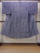 Photo1: N0731D Vintage Japanese kimono   Gray Men's Yukata for Men / Cotton. Plaid Checks   (Grade C) (1)