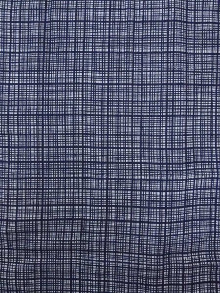 Photo4: N0731D Vintage Japanese kimono   Gray Men's Yukata for Men / Cotton. Plaid Checks   (Grade C) (4)