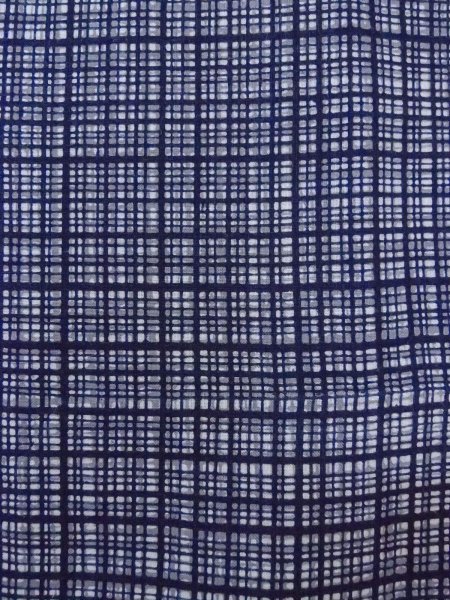 Photo5: N0731D Vintage Japanese kimono   Gray Men's Yukata for Men / Cotton. Plaid Checks   (Grade C) (5)