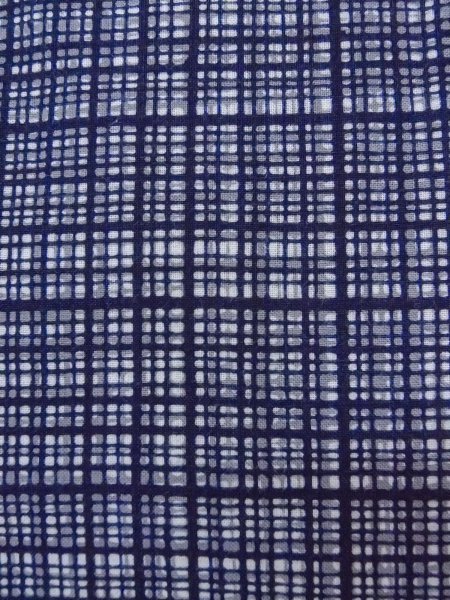 Photo6: N0731D Vintage Japanese kimono   Gray Men's Yukata for Men / Cotton. Plaid Checks   (Grade C) (6)