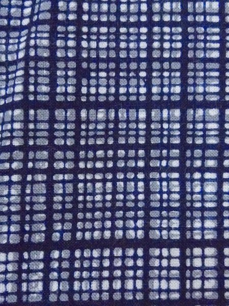 Photo7: N0731D Vintage Japanese kimono   Gray Men's Yukata for Men / Cotton. Plaid Checks   (Grade C) (7)