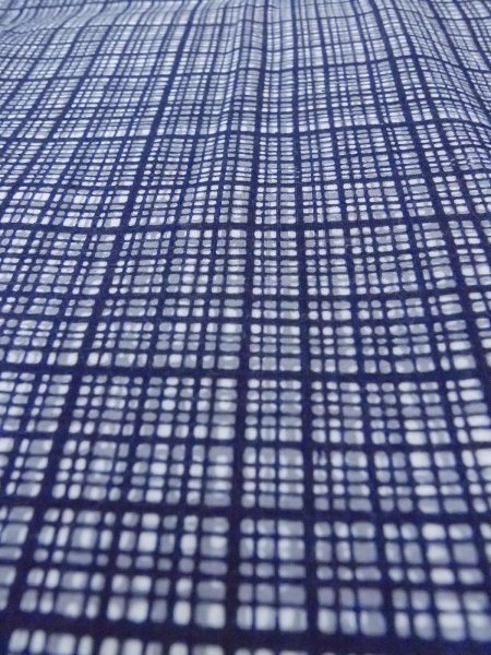 Photo9: N0731D Vintage Japanese kimono   Gray Men's Yukata for Men / Cotton. Plaid Checks   (Grade C) (9)