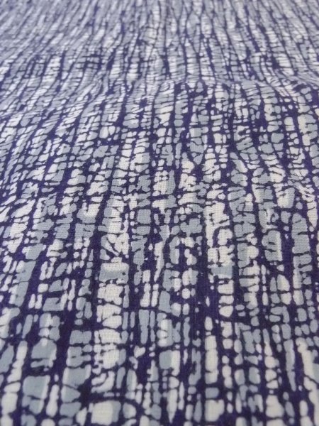 Photo8: N0731E Vintage Japanese kimono   Indigo Blue Men's Yukata for Men / Cotton. Broken ice pattern,   (Grade D) (8)