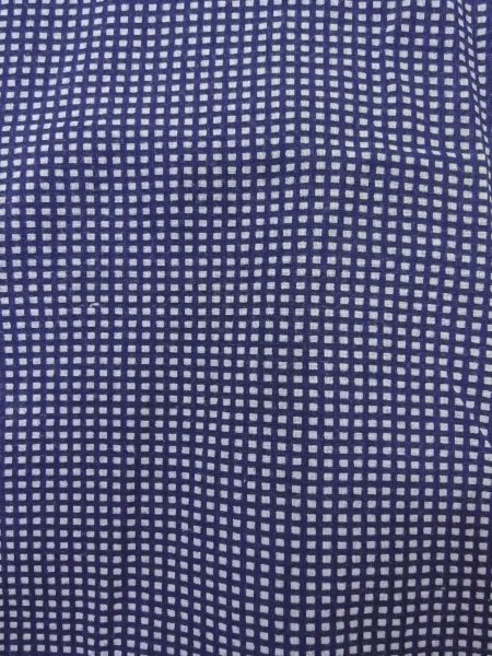 Photo5: N0731F Vintage Japanese kimono   Indigo Blue Men's Yukata for Men / Cotton. Plaid Checks   (Grade C) (5)