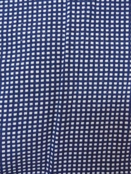 Photo6: N0731F Vintage Japanese kimono   Indigo Blue Men's Yukata for Men / Cotton. Plaid Checks   (Grade C) (6)