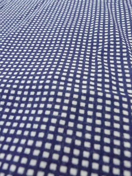 Photo8: N0731F Vintage Japanese kimono   Indigo Blue Men's Yukata for Men / Cotton. Plaid Checks   (Grade C) (8)