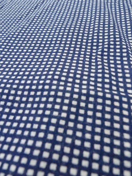Photo9: N0731F Vintage Japanese kimono   Indigo Blue Men's Yukata for Men / Cotton. Plaid Checks   (Grade C) (9)