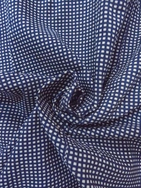 Photo13: N0731F Vintage Japanese kimono   Indigo Blue Men's Yukata for Men / Cotton. Plaid Checks   (Grade C) (13)
