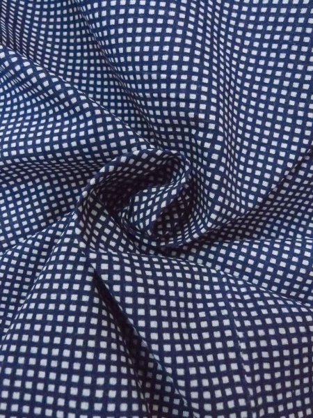 Photo14: N0731F Vintage Japanese kimono   Indigo Blue Men's Yukata for Men / Cotton. Plaid Checks   (Grade C) (14)
