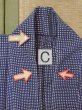 Photo18: N0731F Vintage Japanese kimono   Indigo Blue Men's Yukata for Men / Cotton. Plaid Checks   (Grade C) (18)