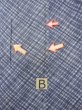 Photo15: N0731G Vintage Japanese kimono   Gray Men's Yukata for Men / Cotton. Plaid Checks,   (Grade D) (15)