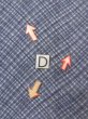 Photo17: N0731G Vintage Japanese kimono   Gray Men's Yukata for Men / Cotton. Plaid Checks,   (Grade D) (17)