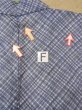 Photo19: N0731G Vintage Japanese kimono   Gray Men's Yukata for Men / Cotton. Plaid Checks,   (Grade D) (19)