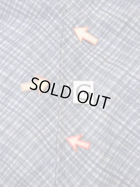 Photo20: N0731G Vintage Japanese kimono   Gray Men's Yukata for Men / Cotton. Plaid Checks,   (Grade D) (20)
