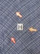 Photo21: N0731G Vintage Japanese kimono   Gray Men's Yukata for Men / Cotton. Plaid Checks,   (Grade D) (21)