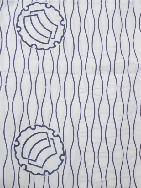 Photo4: N0731H Vintage Japanese kimono   Indigo Blue Men's Yukata for Men / Cotton. Folding fan,   (Grade C) (4)