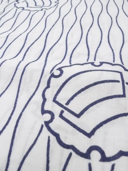 Photo8: N0731H Vintage Japanese kimono   Indigo Blue Men's Yukata for Men / Cotton. Folding fan,   (Grade C) (8)