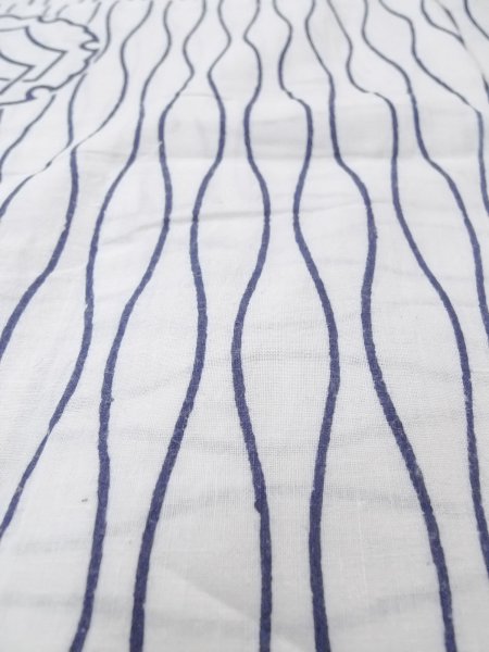 Photo9: N0731H Vintage Japanese kimono   Indigo Blue Men's Yukata for Men / Cotton. Folding fan,   (Grade C) (9)