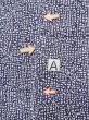 Photo14: N0731I Vintage Japanese kimono   Indigo Blue Men's Yukata for Men / Cotton. Abstract pattern   (Grade D) (14)