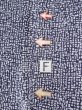 Photo19: N0731I Vintage Japanese kimono   Indigo Blue Men's Yukata for Men / Cotton. Abstract pattern   (Grade D) (19)