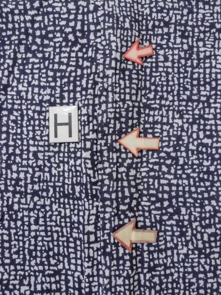 Photo21: N0731I Vintage Japanese kimono   Indigo Blue Men's Yukata for Men / Cotton. Abstract pattern   (Grade D) (21)