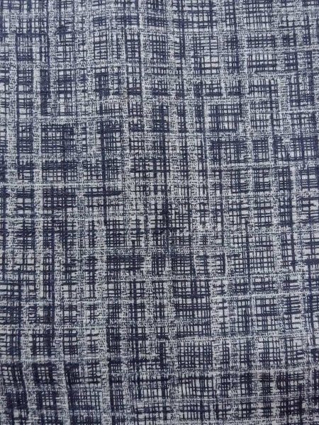 Photo7: N0731J Vintage Japanese kimono  Dark Gray Men's Yukata for Men / Cotton. Plaid Checks,   (Grade C) (7)