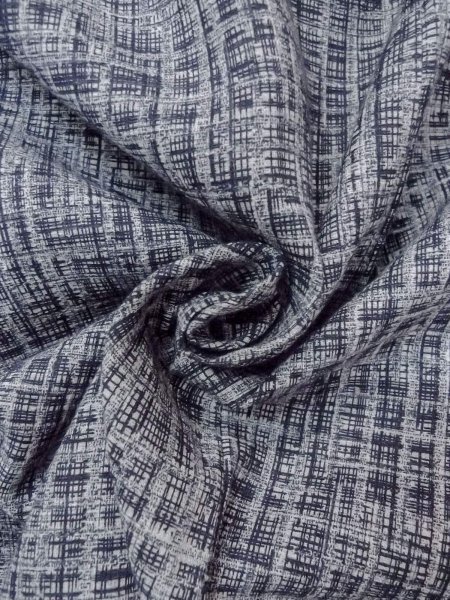 Photo11: N0731J Vintage Japanese kimono  Dark Gray Men's Yukata for Men / Cotton. Plaid Checks,   (Grade C) (11)