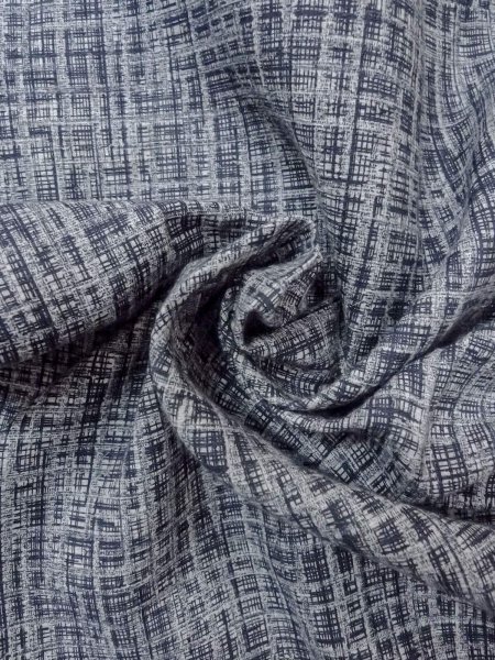 Photo12: N0731J Vintage Japanese kimono  Dark Gray Men's Yukata for Men / Cotton. Plaid Checks,   (Grade C) (12)