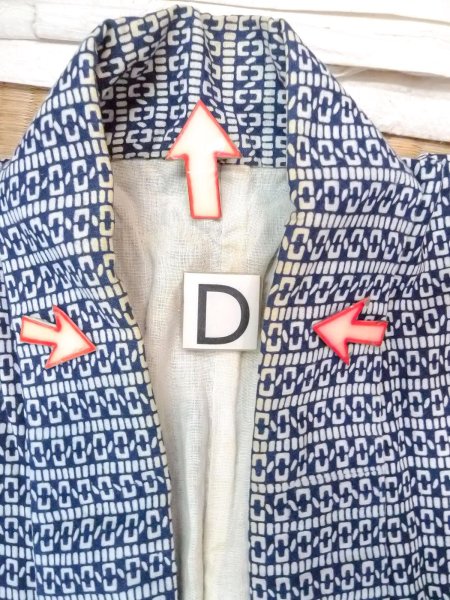 Photo17: N0731K Vintage Japanese kimono  Dark Indigo Blue Men's Yukata for Men / Cotton. Quadrangle,   (Grade C) (17)