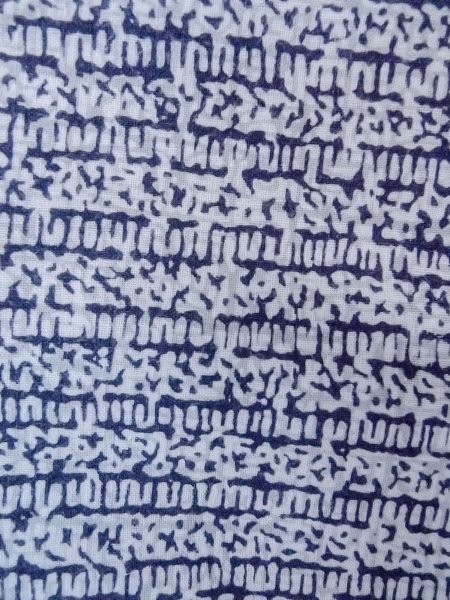 Photo7: N0731L Vintage Japanese kimono   Indigo Blue Men's Yukata for Men / Cotton. Abstract pattern Stains/Soils all over.  (Grade C) (7)