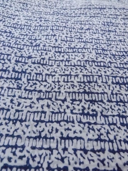 Photo8: N0731L Vintage Japanese kimono   Indigo Blue Men's Yukata for Men / Cotton. Abstract pattern Stains/Soils all over.  (Grade C) (8)