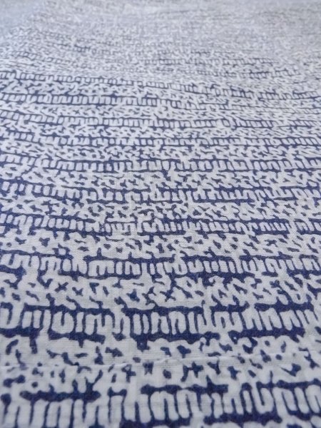 Photo10: N0731L Vintage Japanese kimono   Indigo Blue Men's Yukata for Men / Cotton. Abstract pattern Stains/Soils all over.  (Grade C) (10)
