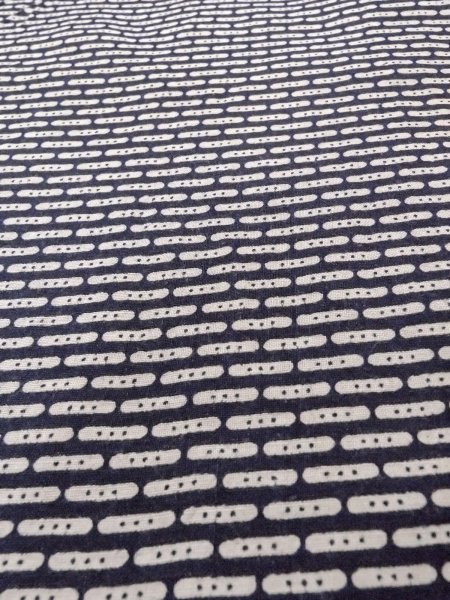 Photo8: N0731M Vintage Japanese kimono  Dark Indigo Blue Men's Yukata for Men / Cotton. Abstract pattern   (Grade D) (8)