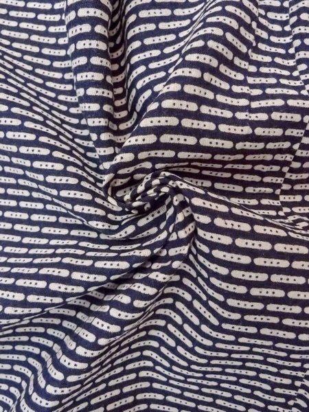 Photo11: N0731M Vintage Japanese kimono  Dark Indigo Blue Men's Yukata for Men / Cotton. Abstract pattern   (Grade D) (11)