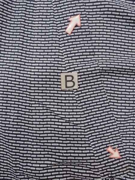 Photo16: N0731M Vintage Japanese kimono  Dark Indigo Blue Men's Yukata for Men / Cotton. Abstract pattern   (Grade D) (16)