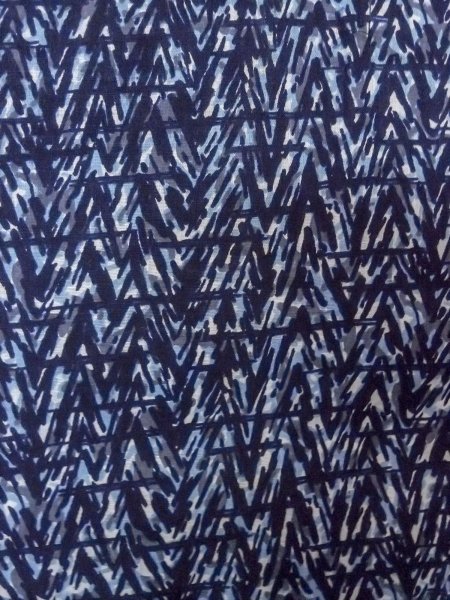 Photo5: N0731N Vintage Japanese kimono  Dark Indigo Blue Men's Yukata for Men / Cotton. Abstract pattern   (Grade C) (5)