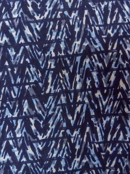 Photo6: N0731N Vintage Japanese kimono  Dark Indigo Blue Men's Yukata for Men / Cotton. Abstract pattern   (Grade C) (6)