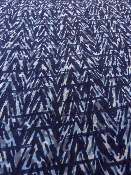 Photo9: N0731N Vintage Japanese kimono  Dark Indigo Blue Men's Yukata for Men / Cotton. Abstract pattern   (Grade C) (9)