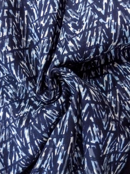Photo12: N0731N Vintage Japanese kimono  Dark Indigo Blue Men's Yukata for Men / Cotton. Abstract pattern   (Grade C) (12)