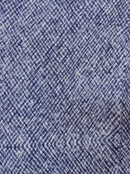 Photo3: N0731O Vintage Japanese kimono   Indigo Blue Men's Yukata for Men / Cotton. Plaid Checks   (Grade B) (3)