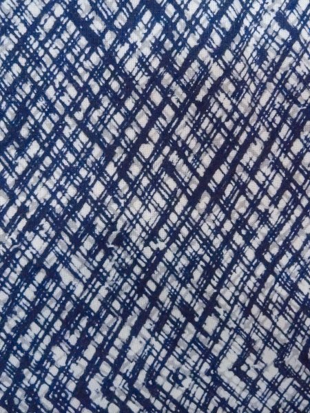 Photo6: N0731O Vintage Japanese kimono   Indigo Blue Men's Yukata for Men / Cotton. Plaid Checks   (Grade B) (6)